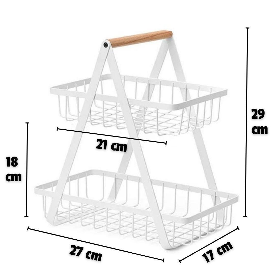 Fruteira de Mesa Organizador de Frutas Cesto Metal Aramado - 2