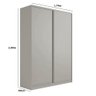 Guarda Roupa Solteiro 174cm com 2 Portas de Correr 100% Mdf Cor:grigio - 3