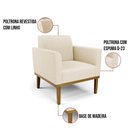 Ver imagem 6 de Sofá Namoradeira com 2 Poltronas Base de Madeira Fixa Castanho Marisa Linho Bege A19 D03 - D?rossi