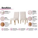 Ver imagem 4 de Kit 4un Cadeiras Cozinha Eloá Nature/Linho Henn