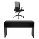Ver imagem 1 de Conjunto Mesa de Escritório 1.60x60cm + Cadeira Ergonômica Sistema Syncron Pistão Classe 4