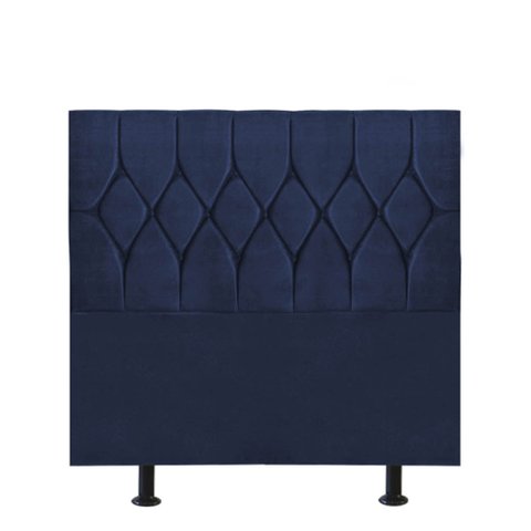 Cabeceira Estofada Istambul Capitonê 100cm Solteiro Box Quarto Suede Azul Marinho - Gat Magazine