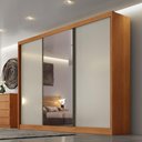 Ver imagem 4 de Guarda Roupa Casal Londres Plus 3 Portas 1 com Espelho 4 Gavetas Cinamomo Fendi - Novo Horizonte