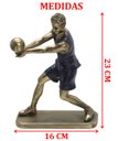 Ver imagem 3 de Escultura Decorativa Jogador Vôlei Estatueta em Resina 23cm