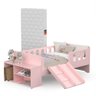 Cama Infantil Montessoriana Baby Conforto com Colchão Juvenil Escorregador e Sapateira Quarto de - 1