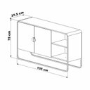 Ver imagem 2 de Balcão Buffet Orgânico 135cm 2 Portas Pé Metal Luna Móvel na Caixa