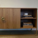 Ver imagem 7 de Balcão Buffet Orgânico 135cm 2 Portas Pé Metal Luna Móvel na Caixa