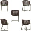Ver imagem 5 de Mesa com 4 Cadeiras de Jantar Roma 100cm e Noronha em Aluminío Fendi Corda Nautica Estofado 5 Trama