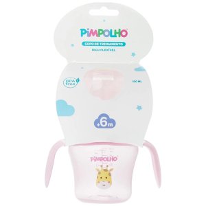 Copo de Treinamento com Alça Bico Flexivel 150ml Girafa Pimpolho