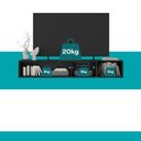 Ver imagem 4 de Rack Suspenso Linea para TV 160cm MDP Laqueado Preto e Avelã Móveis Carraro