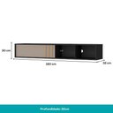 Ver imagem 5 de Rack Suspenso Linea para TV 160cm MDP Laqueado Preto e Avelã Móveis Carraro