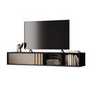 Ver mais imagens de Rack Suspenso Linea para TV 160cm MDP Laqueado Preto e Avelã Móveis Carraro