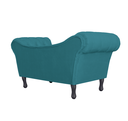Ver imagem 2 de Sofá Recamier Recepção Decorativo 02 Lugares Londres Suede Azul Turquesa - Incasa Decor