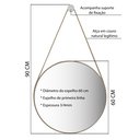 Ver imagem 5 de Espelho Decorativo Adnet Redondo 60cm com Alça Gelo