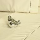 Ver imagem 1 de Jogo de Cama Queen 400 Fios Marfim Ponto Palito 4 Peças Casa Dona