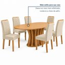 Ver mais imagens de Conjunto de Mesa de Jantar 6 Lugares Orgânica MDF 180x90cm Cinamomo e Bege