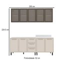Ver imagem 3 de Cozinha Compacta Amara 9 Portas 3 Gavetas com Vidro 40250789 Creme/branco - Politorno