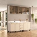 Ver imagem 4 de Cozinha Compacta Amara 9 Portas 3 Gavetas com Vidro 40250789 Creme/branco - Politorno