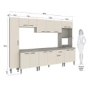 Ver imagem 3 de Cozinha Modulada Completa Max 295 Cm Balcão Tampo Cooktop Nicho Forno Mdp Cinza Champanhe - Clicklar
