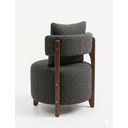 Ver imagem 3 de Poltrona Organica Decorativa Redonda com Almofada Pés Thor Madeira Maciça Premium Boucle Grafite