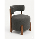 Ver imagem 2 de Poltrona Organica Decorativa Redonda com Almofada Pés Thor Madeira Maciça Premium Boucle Grafite