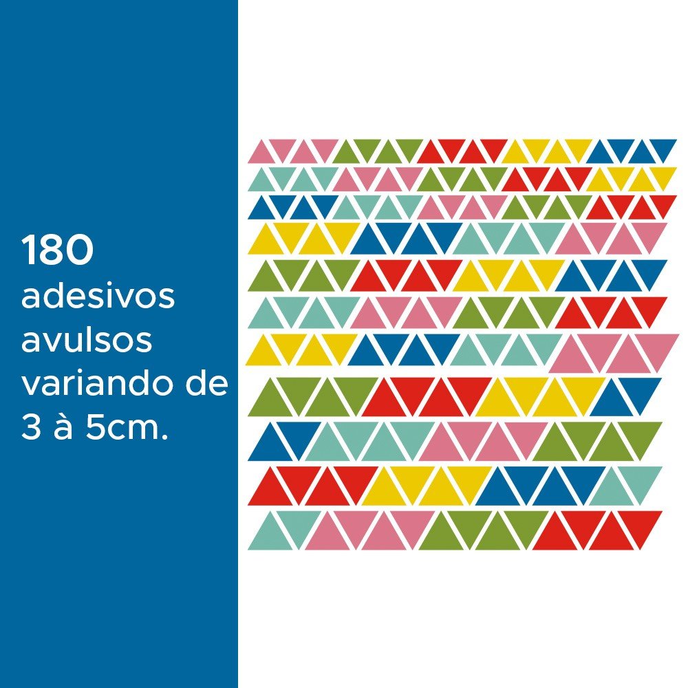 Kit de Adesivos Infantis Triângulos Coloridos Arte Destaque - 2