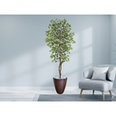 Ver imagem 2 de Planta Artificial Ficus Verde Creme 2,10m kit + Vaso Redondo Marrom 40cm