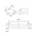 Ver imagem 2 de Sofá Wilky 3 Lugares Fixo Couro Marrom 240cm - 69795