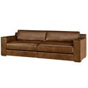Ver imagem 1 de Sofá Wilky 3 Lugares Fixo Couro Marrom 240cm - 69795