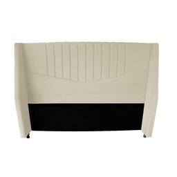 Cabeceira Zara para Cama Box Casal 1,40 cm Estofada em Suede Bege - 4