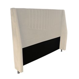 Cabeceira Zara para Cama Box Casal 1,40 cm Estofada em Suede Bege - 1