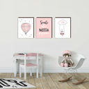 Ver imagem 3 de Kit 3 Quadros Decorativos Sonhe Alto Menina 30x40 MDF