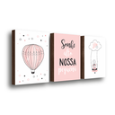 Ver imagem 1 de Kit 3 Quadros Decorativos Sonhe Alto Menina 30x40 MDF