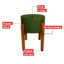 Ver imagem 5 de Puff Zoe Redondo Base Madeira Linho Verde