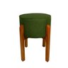Puff Zoe Redondo Base Madeira Linho Verde - 2