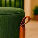 Ver imagem 6 de Puff Zoe Redondo Base Madeira Linho Verde