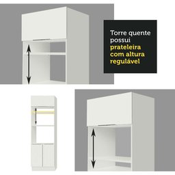Armário de Cozinha Completa 290cm Branco/Branco/Rustic Stella Madesa 01 - 10
