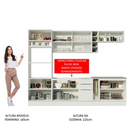 Armário de Cozinha Completa 290cm Branco/Branco/Rustic Stella Madesa 01 - 6