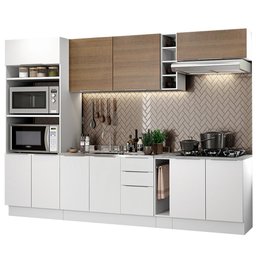 Armário de Cozinha Completa 290cm Branco/Branco/Rustic Stella Madesa 01 - 3