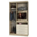 Ver imagem 2 de Guarda Roupa Solteiro 3 Portas 4 Gavetas com Painel Giratório para Tv Master Luciane Móveis