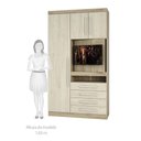Ver imagem 3 de Guarda Roupa Solteiro 3 Portas 4 Gavetas com Painel Giratório para Tv Master Luciane Móveis