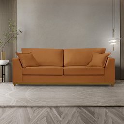 Sofá 2 Lugares Living Basemadeira 2,20m Pallazo Sofisticado:terracota - 1