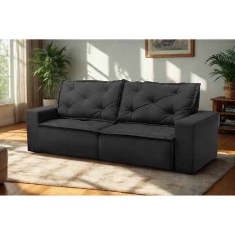 Sofá Retrátil e Reclinável 3 Lugares com Molas 1,80m Atenas Suede Mirra Decor