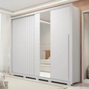 Ver imagem 1 de Guarda Roupa Casal 245cm 2 Portas Espelho Scipio Branco C01 - Mpozenato