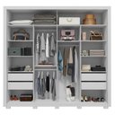 Ver imagem 4 de Guarda Roupa Casal 245cm 2 Portas Espelho Scipio Branco C01 - Mpozenato