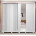 Ver imagem 7 de Guarda Roupa Casal 245cm 2 Portas Espelho Scipio Branco C01 - Mpozenato