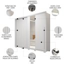 Ver imagem 2 de Guarda Roupa Casal 245cm 2 Portas Espelho Scipio Branco C01 - Mpozenato