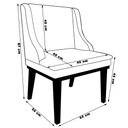 Ver imagem 3 de Kit 5 Cadeiras Decorativas Sala de Jantar Base Fixa de Madeira Firenze Veludo Cinza/Preto G19 - Gran