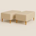 Ver imagem 1 de Kit 2 Puffs Bela Manu Madri Pés Palito em Linho Bege Escuro