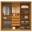 Ver imagem 5 de Guarda-Roupa Casal 3 Portas 1 Porta Reflecta com LED 100% MDF Royale Marrom/Marrome/Off White